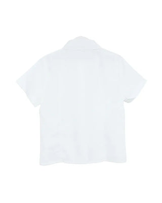 Lace pintuck short-sleeved blouse