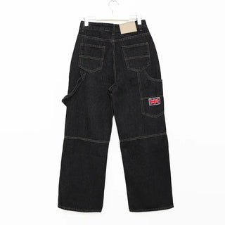 Patchwork cargo denim