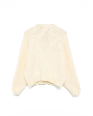 Toggle button detail knit cardigan