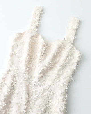 (ORIGINAL) Heart Neck Feather Jumpsuit