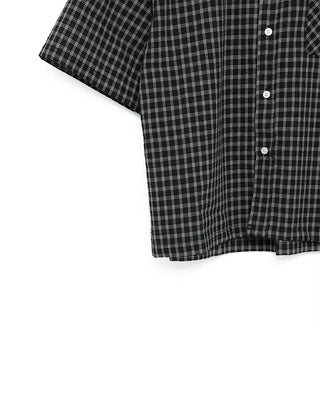 (Unisex) Checkered Short-Sleeve Shirt