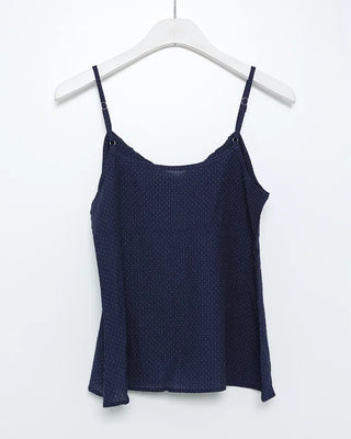 Polka Dot Frill Sleeveless Blouse