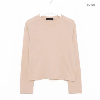 Pastel crop long-sleeved T-shirt