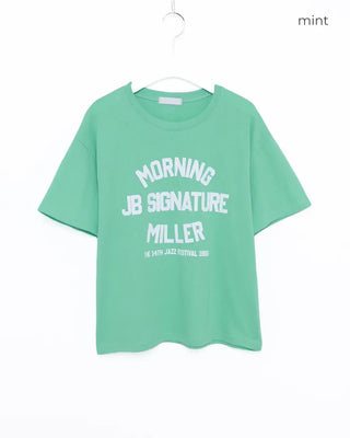 morning lettering half-sleeve T-shirt
