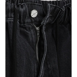 (Unisex) Washed Banded Denim Pants