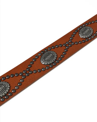 Studded leather belt