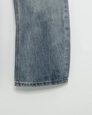 Semi-wide denim pants