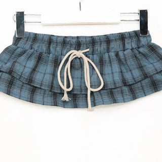 Checked tiered layered skirt