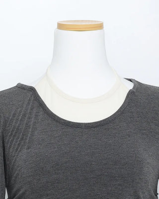 Halter neck layered shirring t-shirt