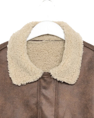 Boa Collar Neck Mouton Jacket