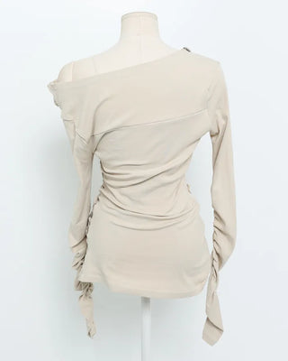 Studded Pleated Marble T-Shirt