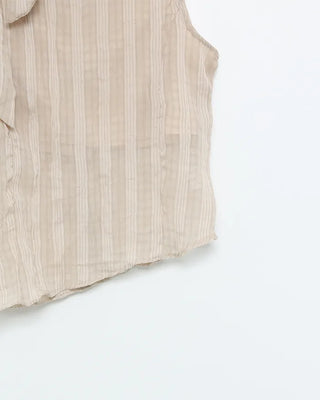 Mock neck ribbon string sleeveless