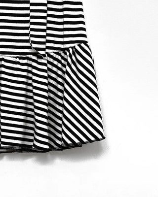 Striped scarf layered mini dress