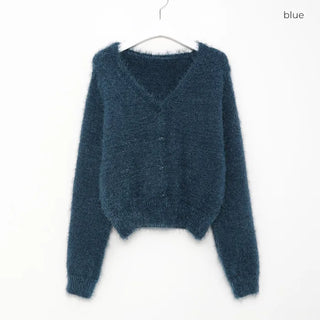 Hairy V-neck cardigan