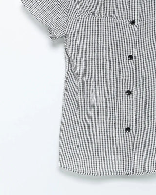 Slim-fit check short-sleeve shirt