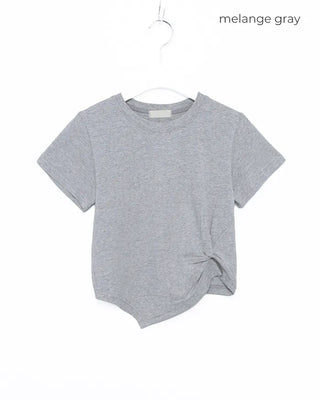 Twisted Cropped Half-Sleeve T-Shirt