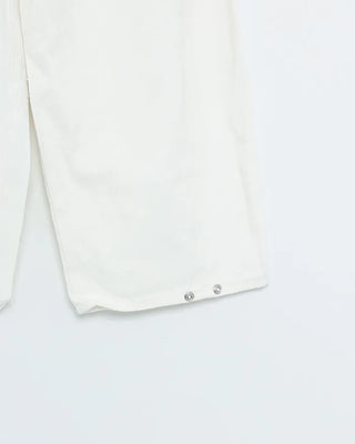 Wide-leg pants with back button detail