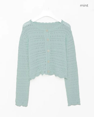 Wave punching cardigan