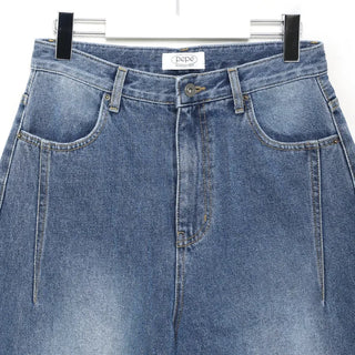 Dart detail balloon denim pants