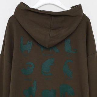 Cat back print hooded sweatshirt