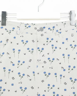 Flower pattern cotton mini skirt