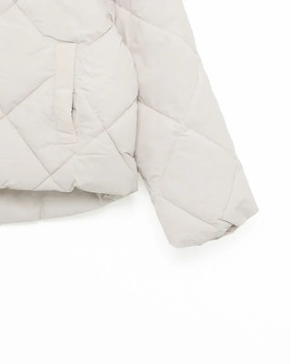 Fleece-colored quilted down jacket