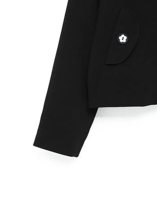 Flower Button Round Collar Jacket