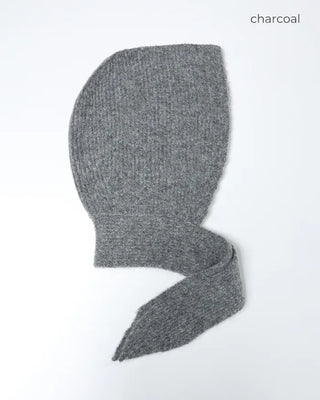 Knitted wrap hooded scarf