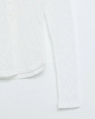 Lace sheer shirt blouse