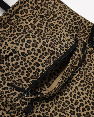 Leopard pattern backpack with zip pockets