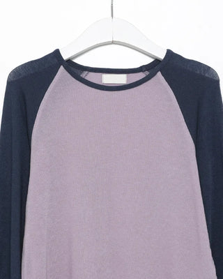 Two-tone raglan Tencel mix long-sleeved T-shirt