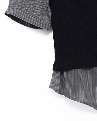 Knit bustier layered shirt
