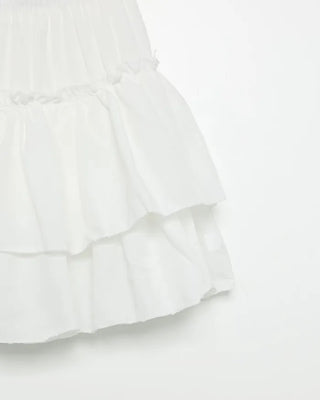 Frilled slit can-can mini skirt