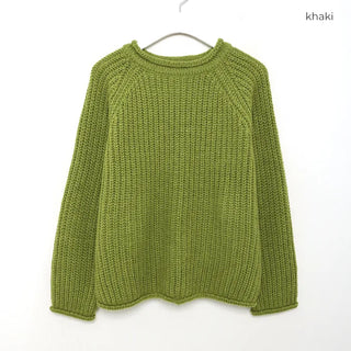 Volume round neck knit sweater