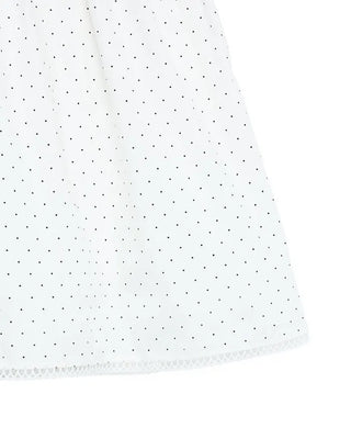 Vintage polka dot shirred midi skirt
