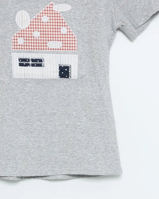 House print half-length T-shirt