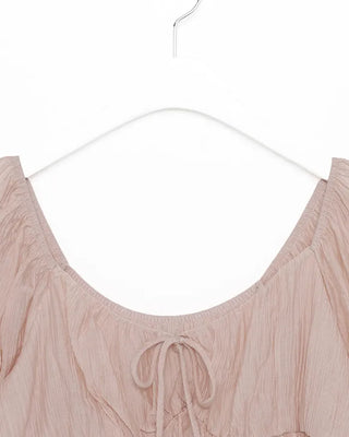 Ribbon string tiered blouse