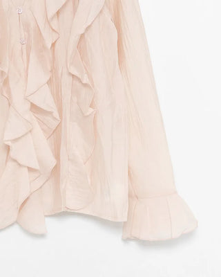 Ruffled V-neck blouse