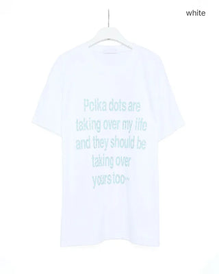 Dot lettering print short-sleeved T-shirt