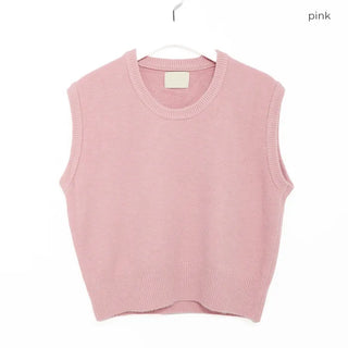 (Unisex) Basic Round Knit Vest