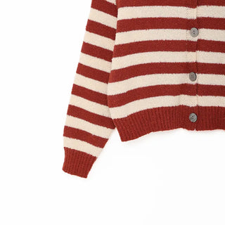 Striped bouclé cardigan
