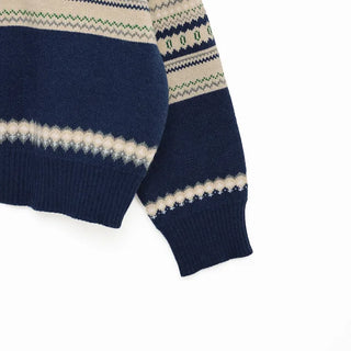Patterned Half-Zip Knit Sweater