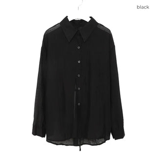 Back button sheer shirt
