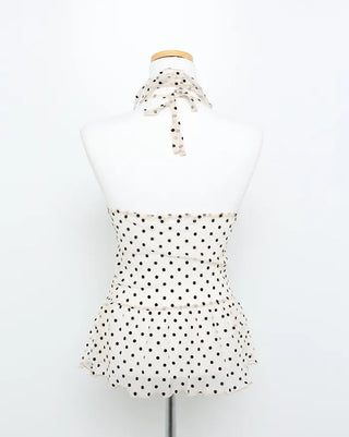 Dot Halter Layered Top