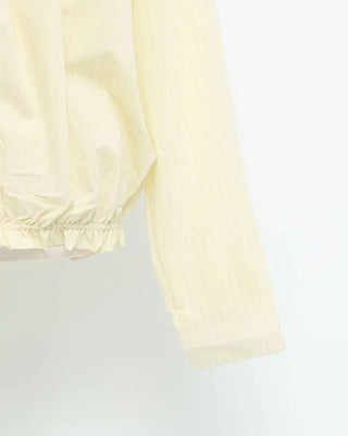 Shirred off-shoulder blouse with frill detail