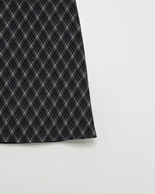 Checkered midi skirt