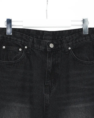 Washed balloon denim pants