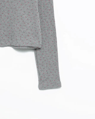 Mini Flower Henley Neck Thermal Cut and Sew
