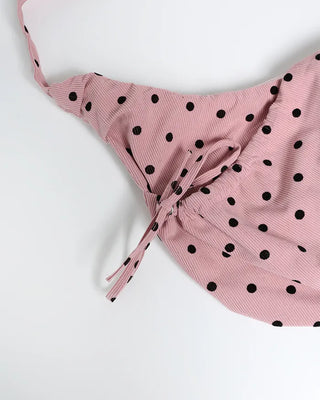 Dot Shirring Ribbon Shoulder Bag
