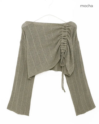 String Shirring Cropped Knit